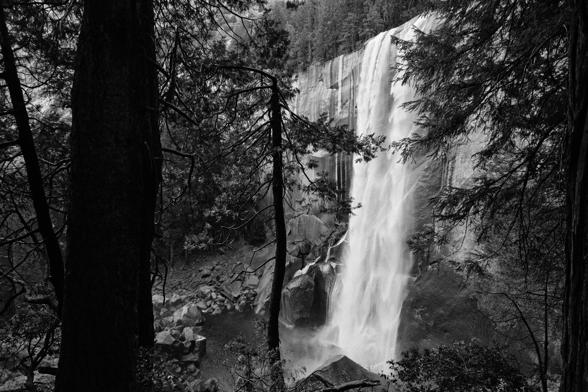 Cascading waterfall at Yosemite