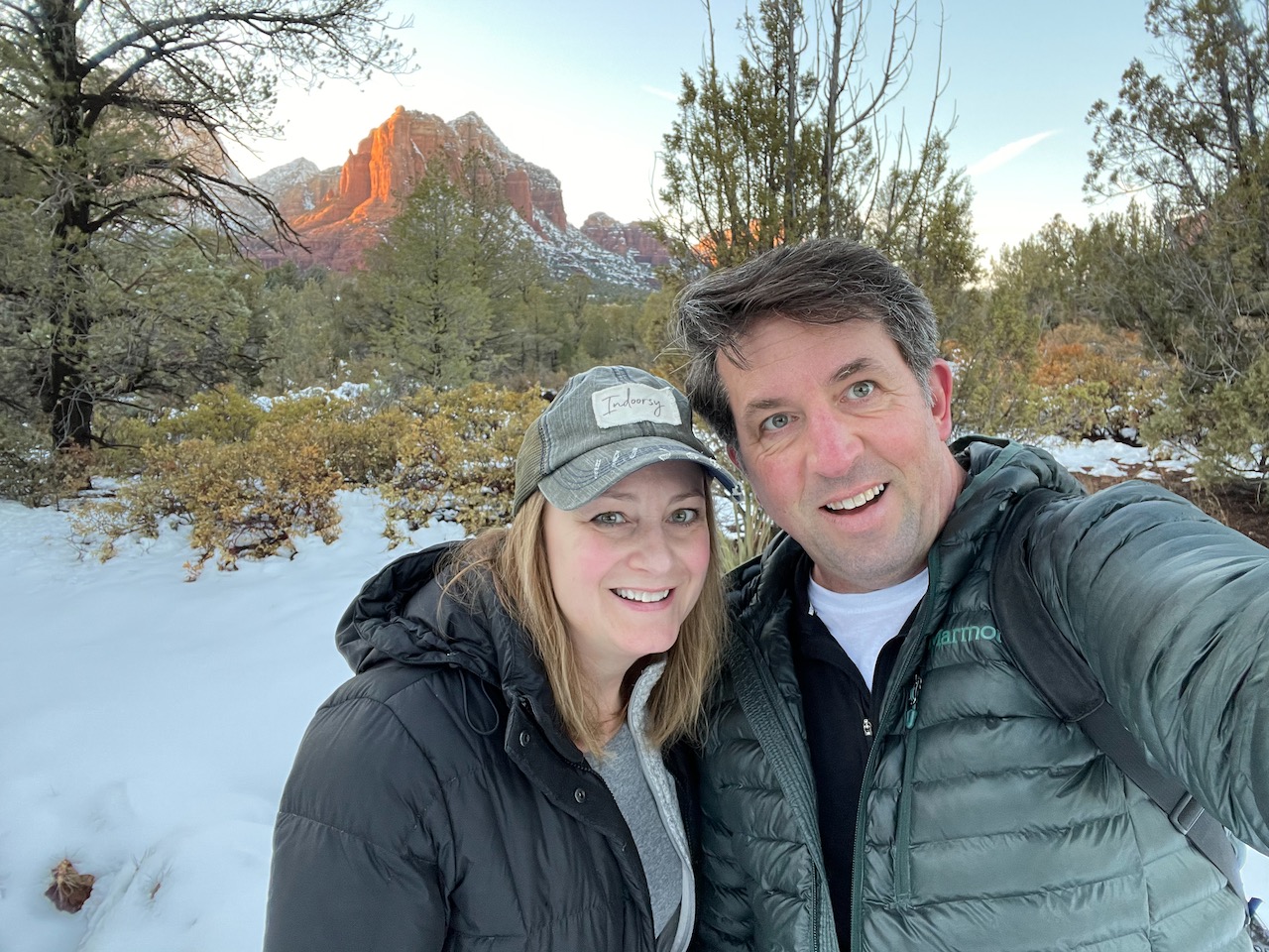 Anne & Bill take in the golden hour light in Utah